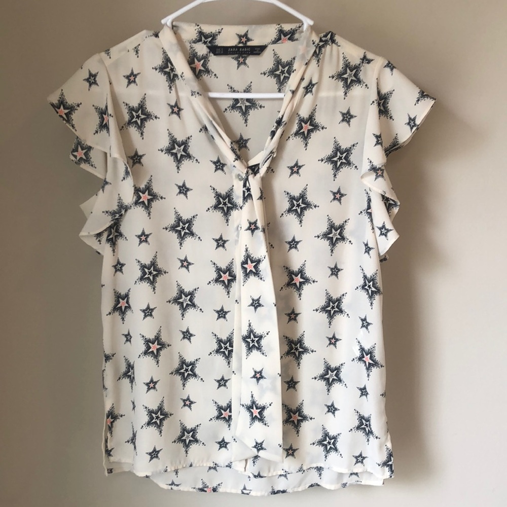 ⭐️ Zara Black Star ⭐️ Blouse Size Small Zara Basic Collections ⭐️ NWOT